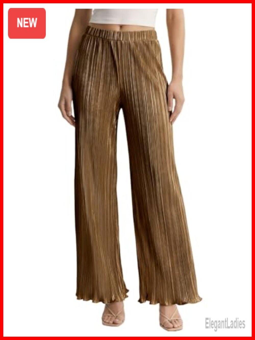 Womens Pleated Wide Leg Palazzo Pants Flowy Business Trousers